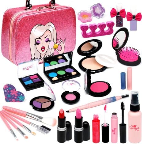 Children’s Unicorn Makeup Kit – Perfect for pretend play and birthday gifts for girls aged 3-12.