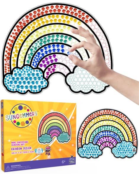 SUNGEMMERS XL Rainbow Sun Catcher Craft Sets for Children – Perfect Birthday Gifts for 6-year-old British girls, Exciting Stocking Fillers for girls aged 8-10+. Enjoyable Diamond Art for kids.