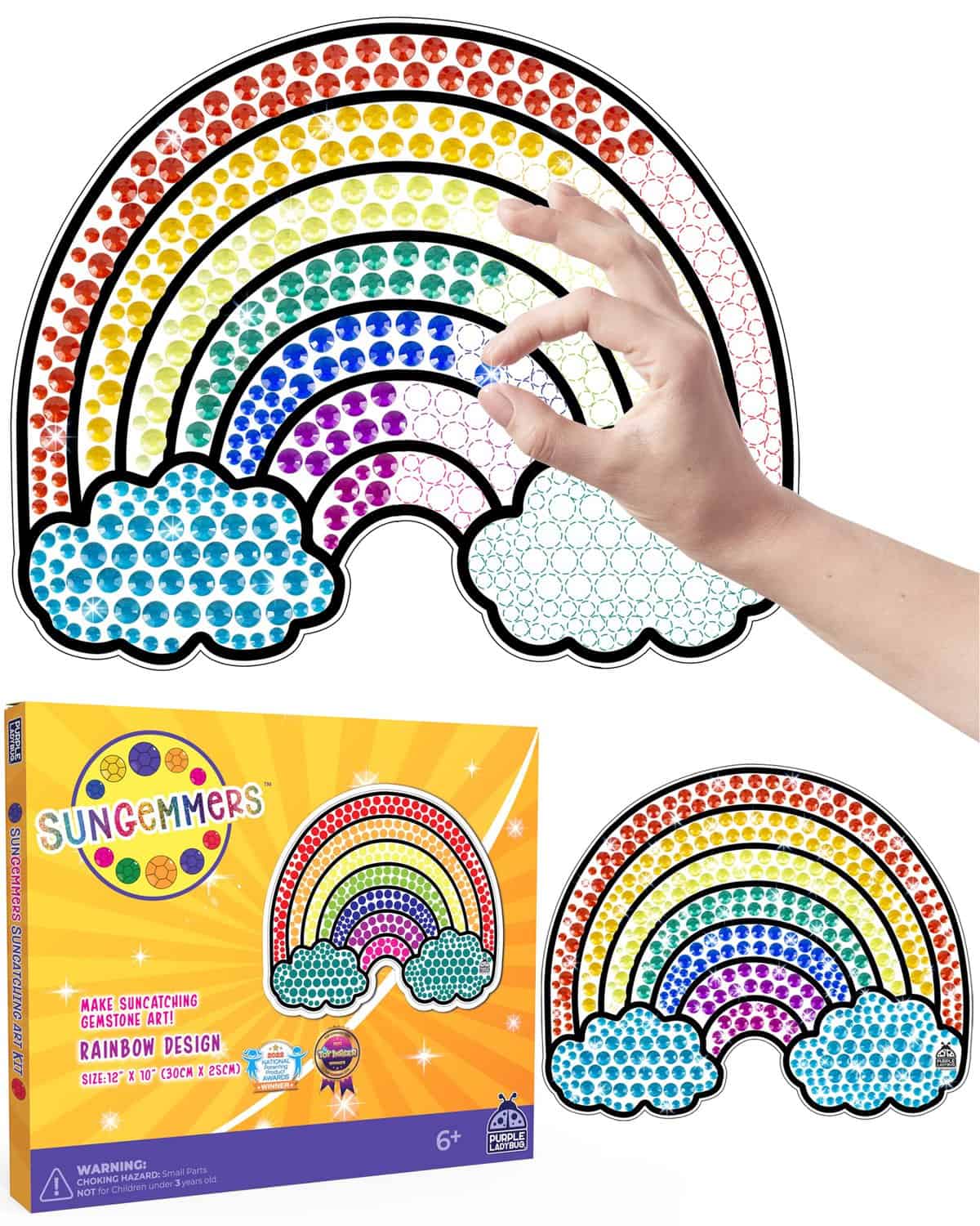 SUNGEMMERS XL Rainbow Suncatcher Craft Kits for Kids - Birthday Presents for 6 Year Old Girls, Great 7 Year Old Girl Gifts Idea, Fun Stocking Fillers for Girls Age 8 9 10+, Kids Diamond Art Activities