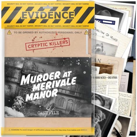 “Murder at Merivale Manor” – Engage in a challenging investigation game, solving cold cases with friends and family.