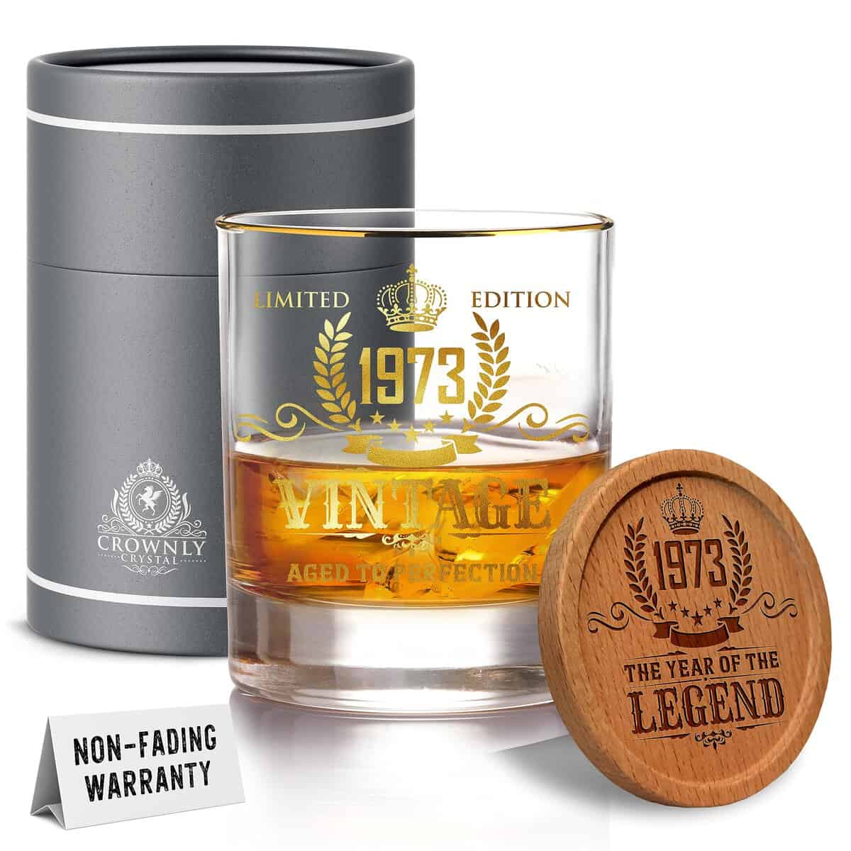 Kies®Gift Gold 1973 Birthday Gifts for Men and Women Best Personalised Whiskey Glasses 50th Birthday Gifts for Men Whiskey Glasses for Men Gift 50th Birthday Decorations 50 Year Old Gifts for Men