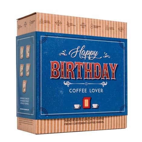 Deluxe Birthday Coffee Hamper – 5 Premium Specialty & Organic Coffees from Around the Globe. Brew & Savor Anytime.