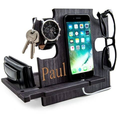 Customized Men’s Black Docking Station with Font Style 1, exclusively personalized for you!