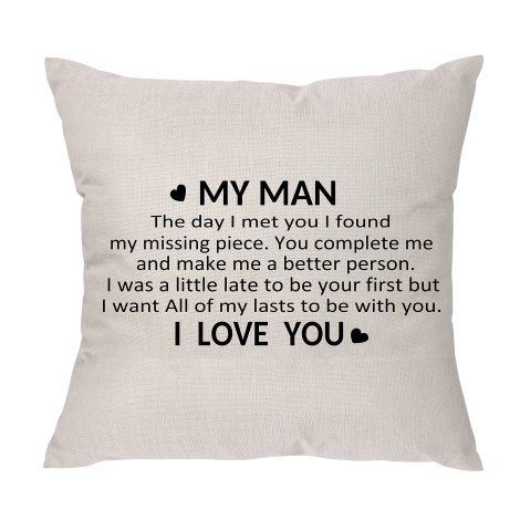 “Love You” Throw Pillow Cover: Ideal gift for your partner, whether boyfriend, husband, or fiancé, for any occasion.