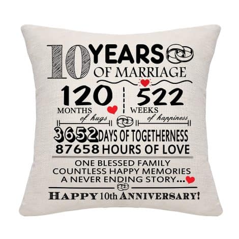 10 Years Together Cushion – Celebrate a decade of love with this special anniversary gift.