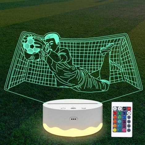 Football-themed gifts for boys, the trendy 3D optical illusion LED lamp with remote control. Perfect soccer birthday present for sporty fans.