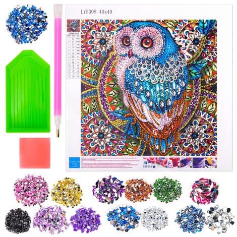 Crafts Gifts for 9-13 year old British girls, includes DIY Owl Diamond Arts Kit, perfect for creative kids.