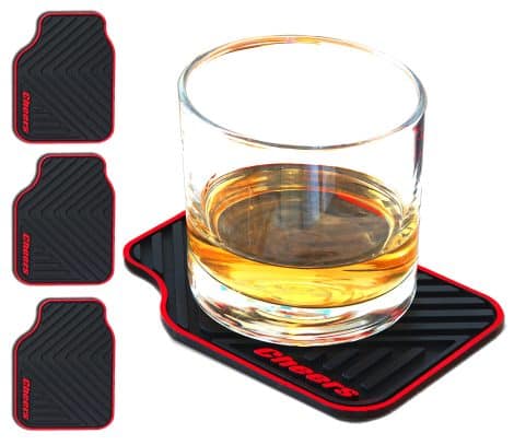 Set of 4 Silicone Coasters for Car Enthusiasts – Ideal Gifts for Men on Various Occasions.