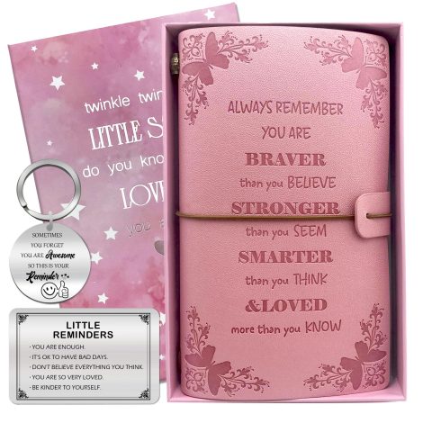 OMNIQI Pink Motivational Gifts Set, customisable Secret Santa Gifts, perfect for Christmas, graduations, birthdays. Ideal for girls, daughters, friends.