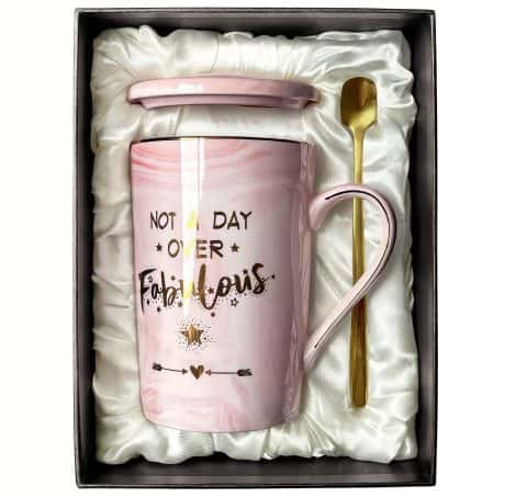 Pink Marble Mug – Perfect Birthday or Christmas Gift for fabulous women; BFFs, wife, mum, sister, aunt. (14oz)