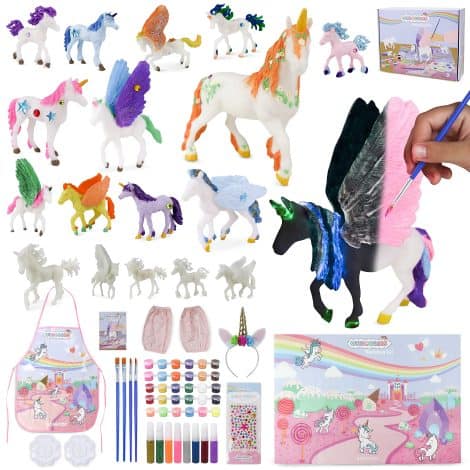 BONNYCO Unicorn Craft Kit – Ideal Gifts for British girls aged 3-10, with glow-in-the-dark unicorns for creative fun.