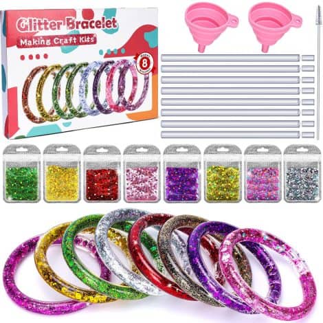 Bracelet craft kits for kids aged 4-11, perfect for birthday party bag fillers or gifts.