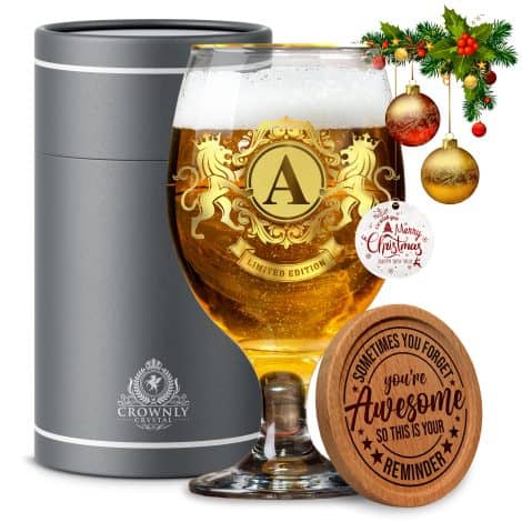 CROWNLY CRYSTAL® Customized Beer Glasses: Perfect gift sets for British men, dads, uncles, boyfriends, brothers, and grandads.