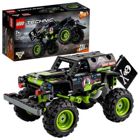 LEGO 42118 Technic Monster Jam Grave Digger Truck: Exciting pull-back building set for adventurous boys and girls, 7+ years.