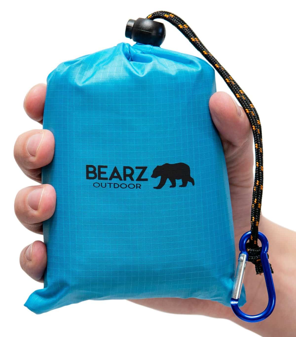 BEARZ Outdoor Camping Blanket - Lightweight Travel Blanket, Waterproof Picnic Blanket, Sandproof Foldable Beach Mat - Camping Gadgets Travel Gifts & Festival Hiking Accessories