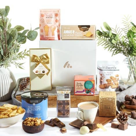 Deluxe Festive Selection – Chocs, Candy, Biccies, Truffles, Premium Tea, Snacks | Decadent Gifts for Two, Her, and Couples, From Clearwater Hampers