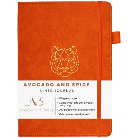 Avocado and Spice® A5 Notebook, complete with gift box and velvet bag. Ideal travel companion for anyone.