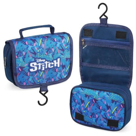 Disney Stitch Hanging Toiletry Bags in Blue – Perfect travel accessory for women, teenagers, and girls who love Minnie Mouse and Stitch.