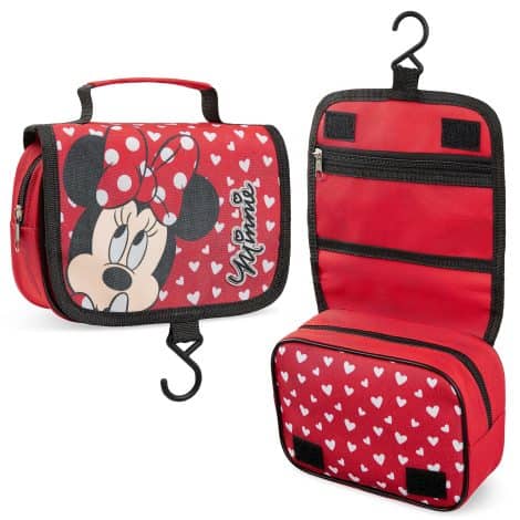 Disney Stitch Toiletry Bags for Women, Teenagers & Girls – Minnie Mouse Travel Accessories & Gifts (Red Minnie)